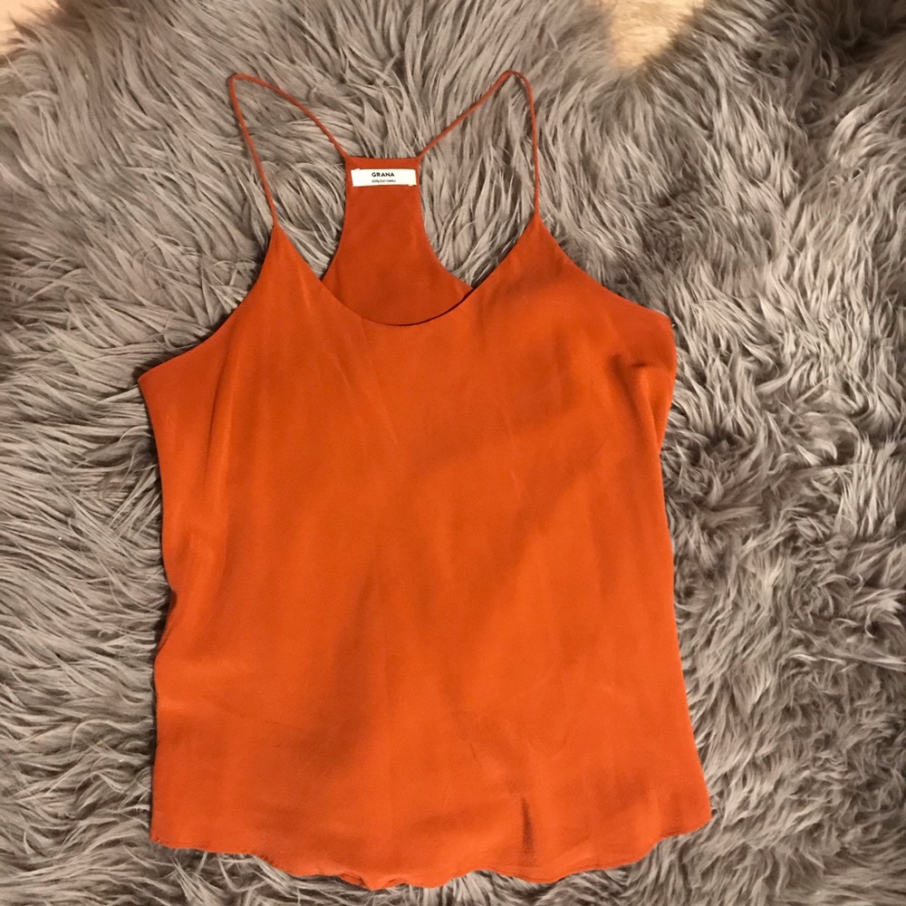 grana silk camisole racerback size small in rust